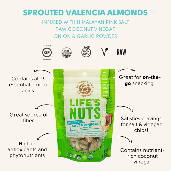 Organic Raw Sprouted Salt & Vinegar Almonds - Nutritional Information