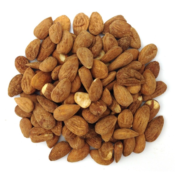 Organic Raw Sprouted Salt & Vinegar Almonds in a pile with a white background